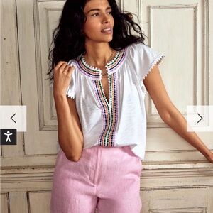 Boden Pom Pom Yoke Top